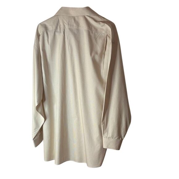 Joseph A. Bank Cream Long Sleeve Button-Up Shirt 17.5-34 - Picture 4 of 9